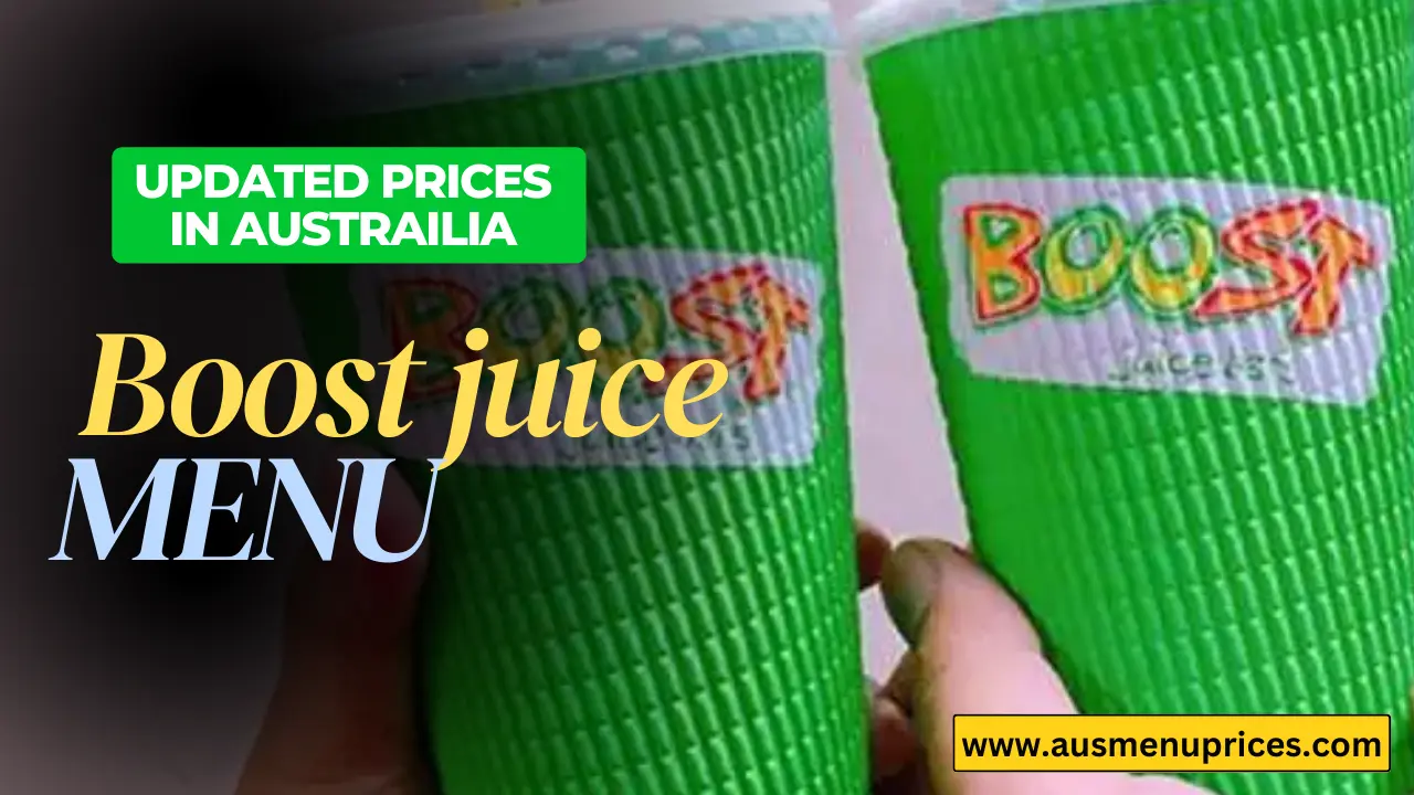 Boost juice Menu prices