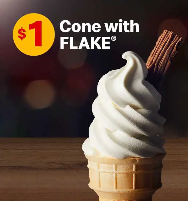 mcdonalds Cone with FLAKE $1