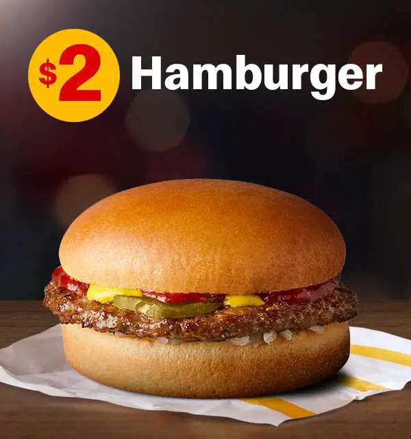 mcdonaldsn Hamburger $2