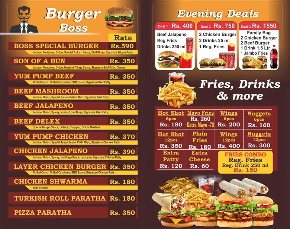 Burger Boss Menu Prices