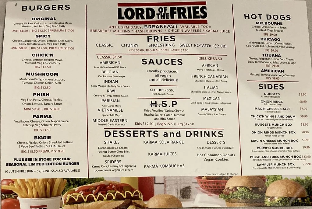 Lord Of The Fries Halal Snack Pack Menu